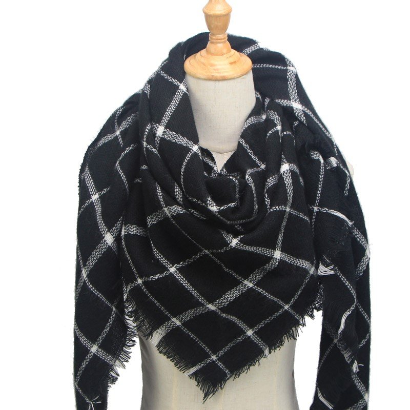 Woolen Black with White Lines Scarf