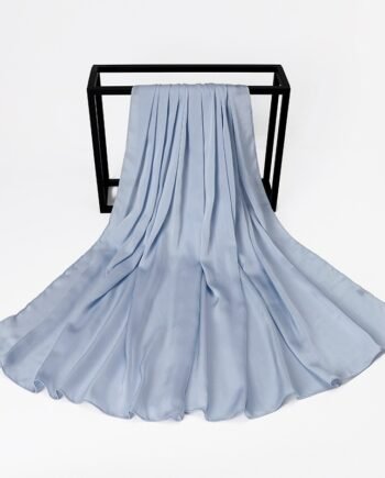 Bluish Grey Silk Crepe Scarf