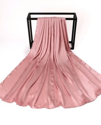 Sea Pink Silk Crepe Scarf