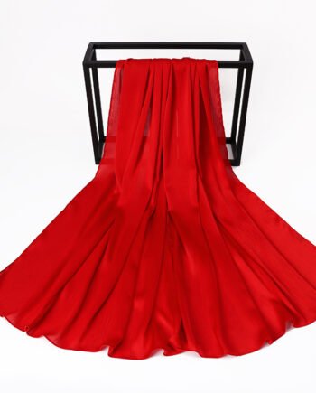 Red Silk Crepe Scarf