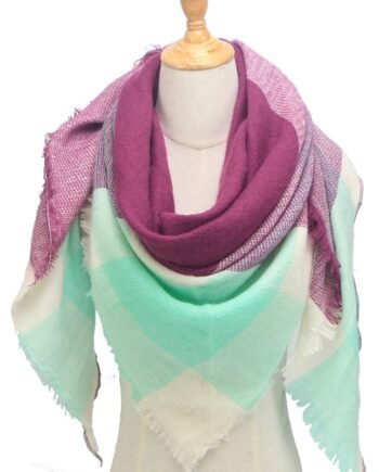 Woolen Pista Green and Magenta Scarf