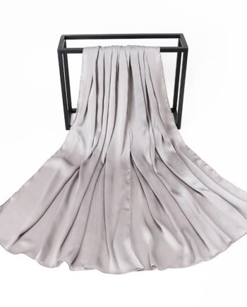 Light Grey Silk Crepe Scarf