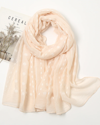 Beige Printed Cotton Style Scarf